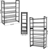 Schuhregal Metallgewebe 5 Ebenen Schwarz von Songmics