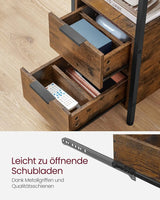 Beistelltisch mit Steckdosenleiste Vintagebraun-Schwarz von Songmics