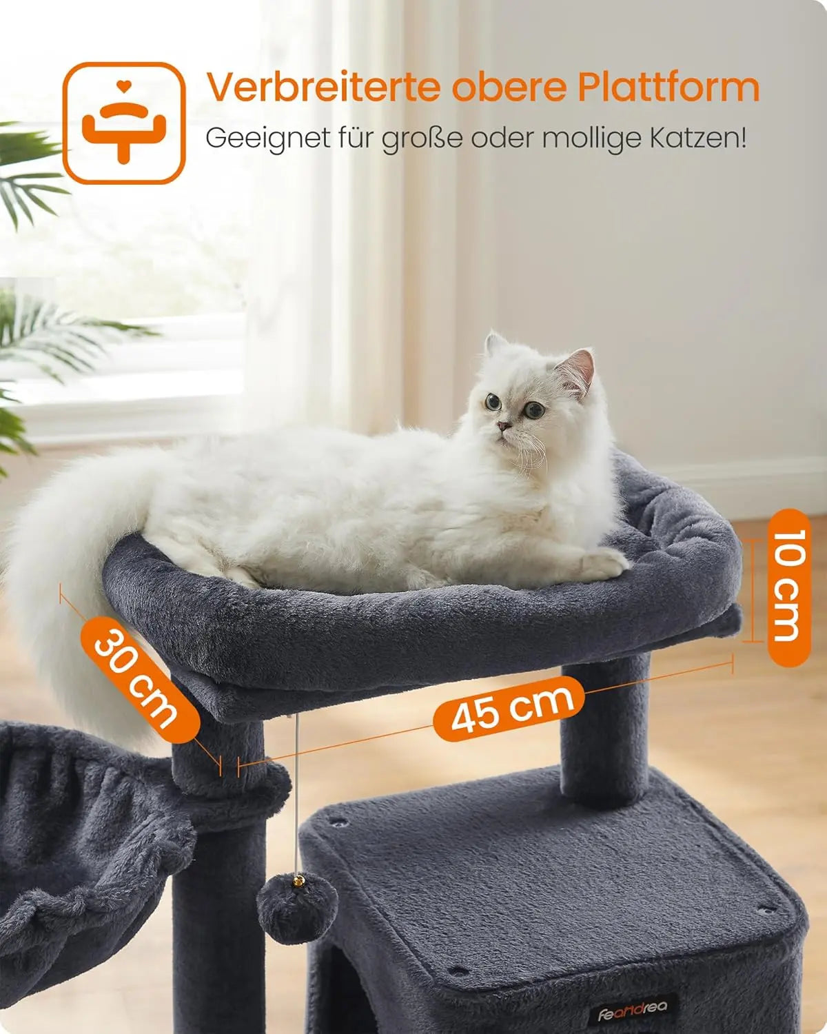 Kratzbaum Katzenbaum mit grosser Plattform rauchgrau von Songmics