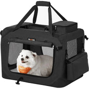Hundebox faltbar Transportbox atmungsaktiv Metallrahmen schwarz von Songmics