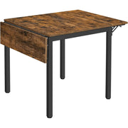 Esstisch Klappbar Klein Vintagebraun Tintenschwarz von Songmics