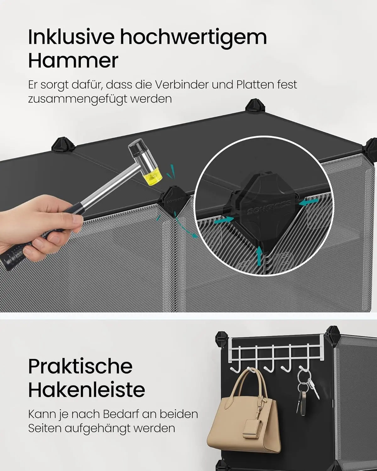 Schuhregal mit 6 Fächern tintenschwarz von Songmics