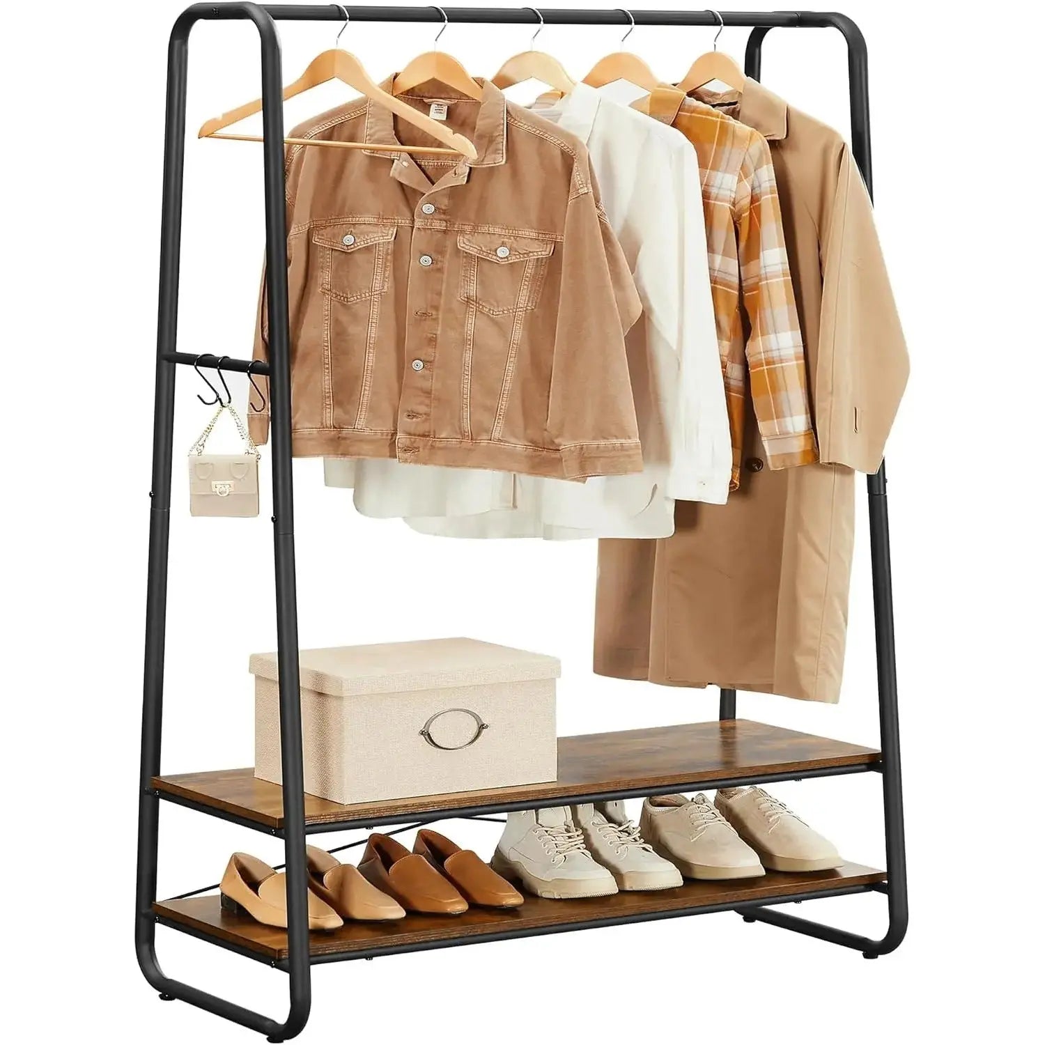 Kleiderständer Garderobe Stahlgestell 6 Haken Vintagebraun von Songmics