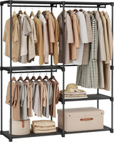 Kleiderschrank offen mit Hängefächern tintenschwarz von Songmics