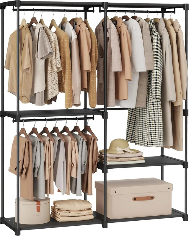 Kleiderschrank offen mit Hängefächern tintenschwarz von Songmics