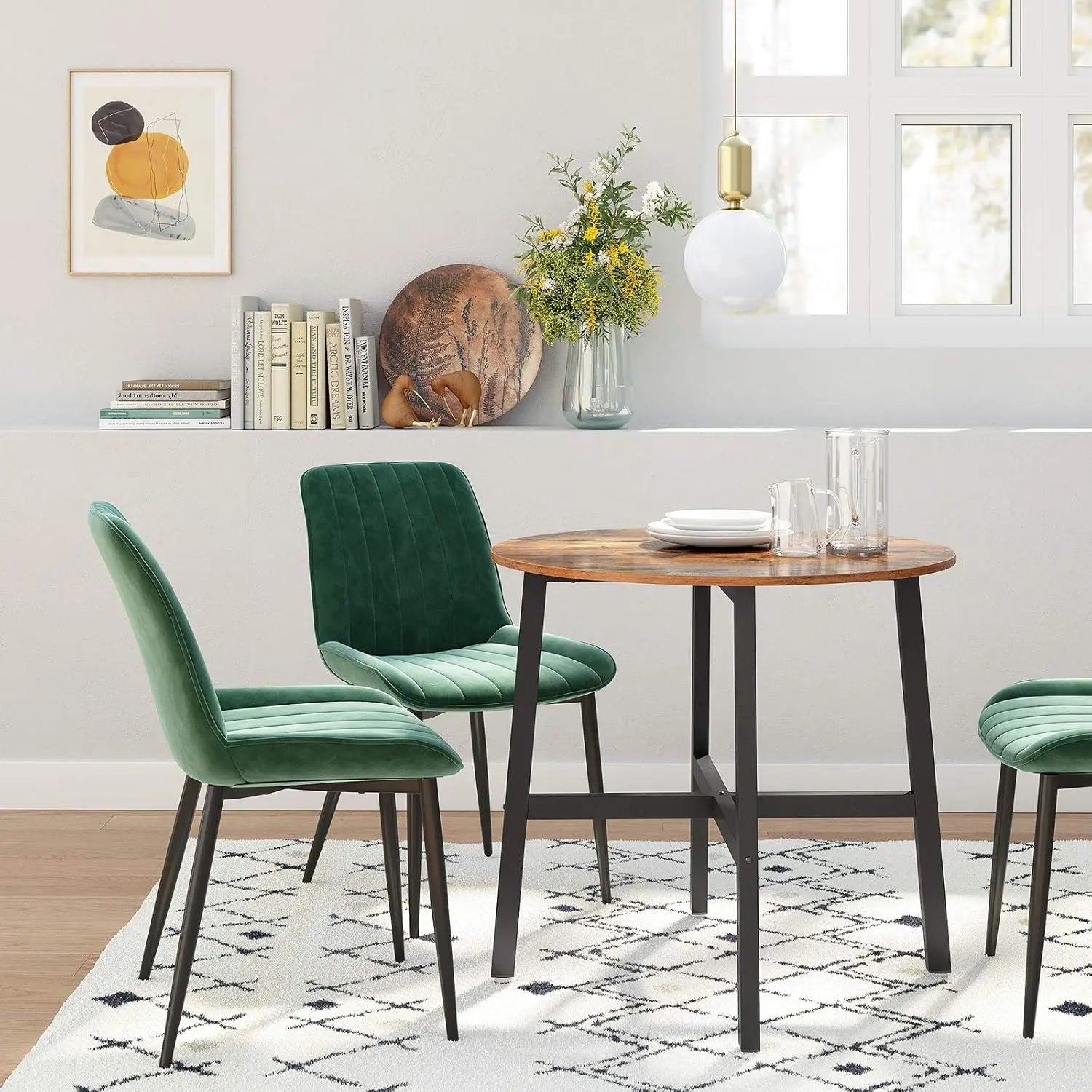 Esstisch rund klein Wohnzimmer Industrie vintagebraun von Songmics
