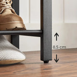 Schuhregal 3 Gitter-Ablagen Metall Industrie Design Vintagebraun Schwarz von Songmics