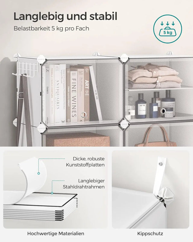 Schuhregal mit 8 Fächern wolkenweiss von Songmics