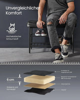 Schuhbank Kunstleder modern tintenschwarz 60er-Jahre von Songmics