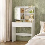 Schminktisch mit Spiegel und Schublade Weiss von Songmics