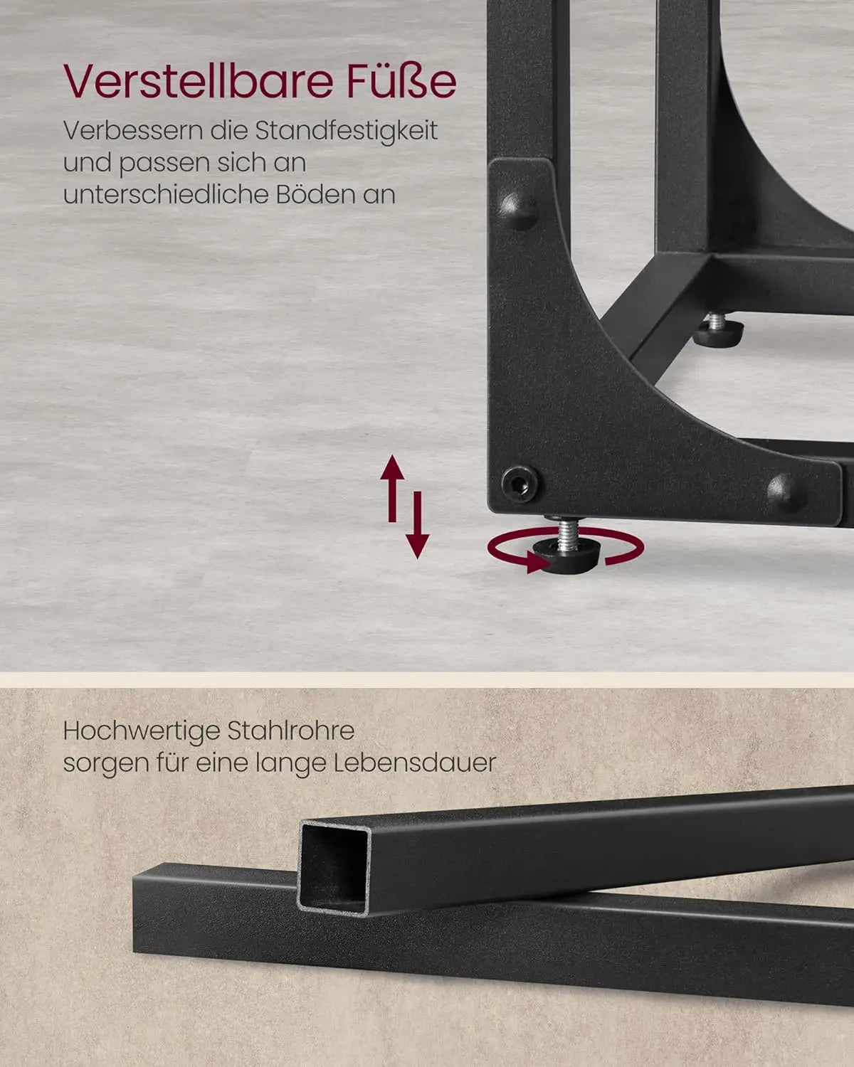 Beistelltisch C-Form Metall Vintage Braun von Songmics