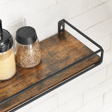 Gewürzregal Wandboard Set vintagebraun-schwarz von Songmics