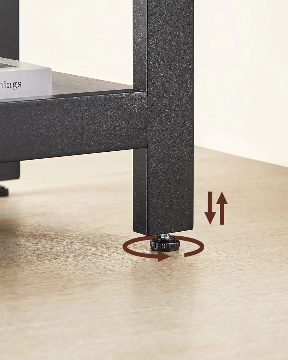 L-Schreibtisch platzsparend Greige-schwarz Holz von Songmics