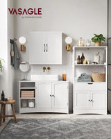 Waschbeckenunterschrank mit Türen und Fächern Weiss von Songmics