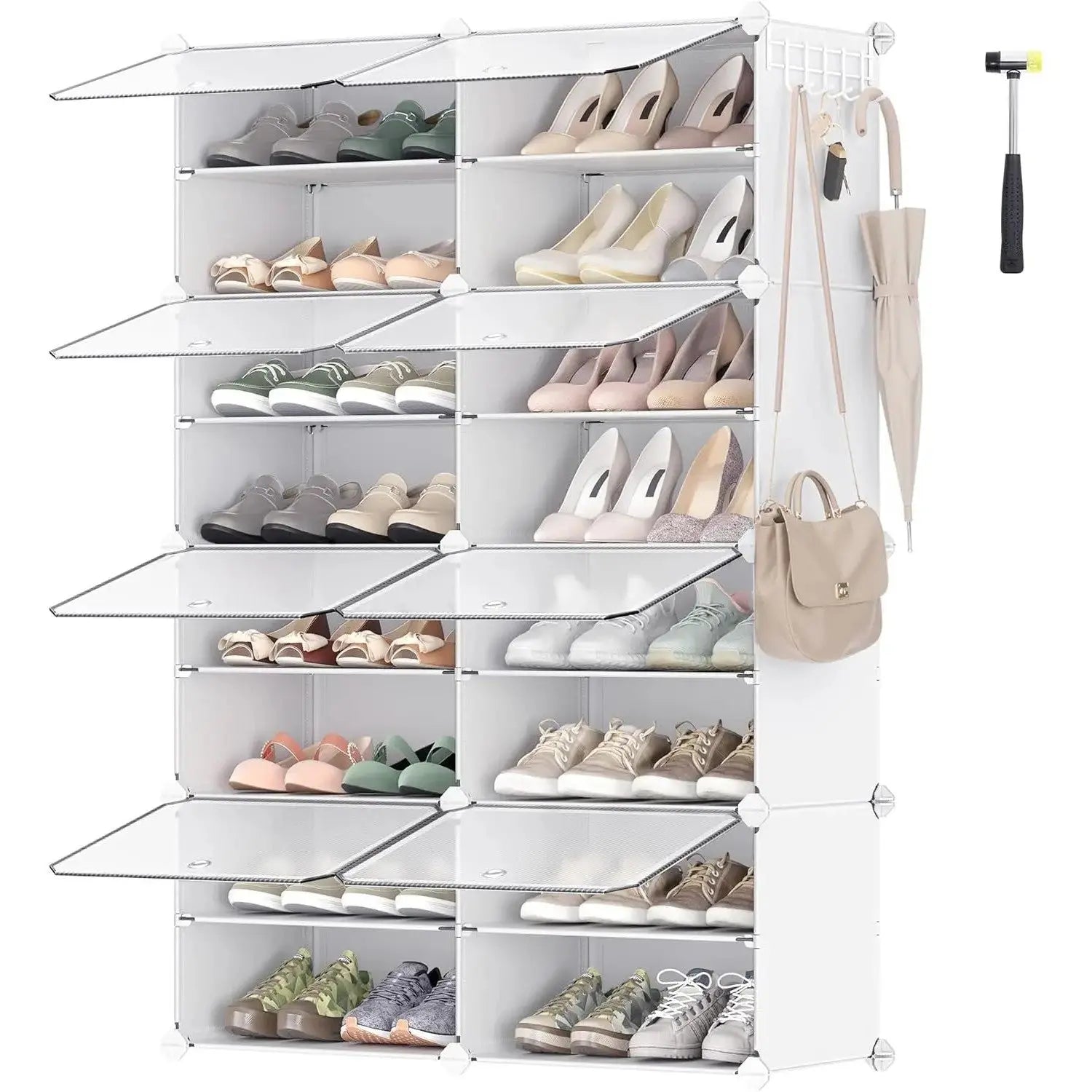 Schuhregal mit 8 Fächern wolkenweiss von Songmics
