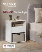 Nachttisch Set mit Ladefunktion mattweiss von Songmics