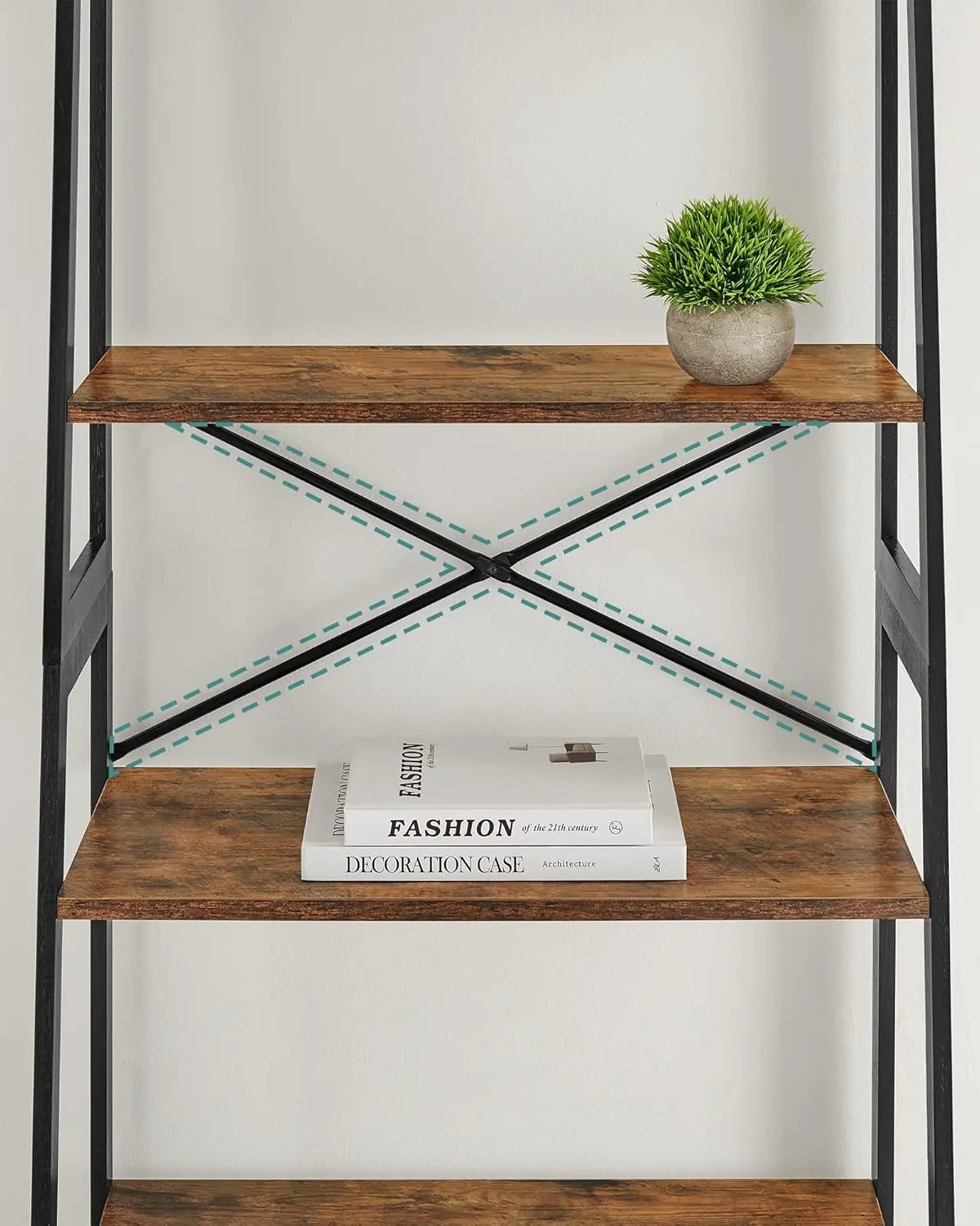 Leiterregal Bambus 4 Ebenen Vintage Braun von Songmics