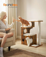 Kratzbaum mit Höhle und Liegeflächen vintagebraun von Songmics