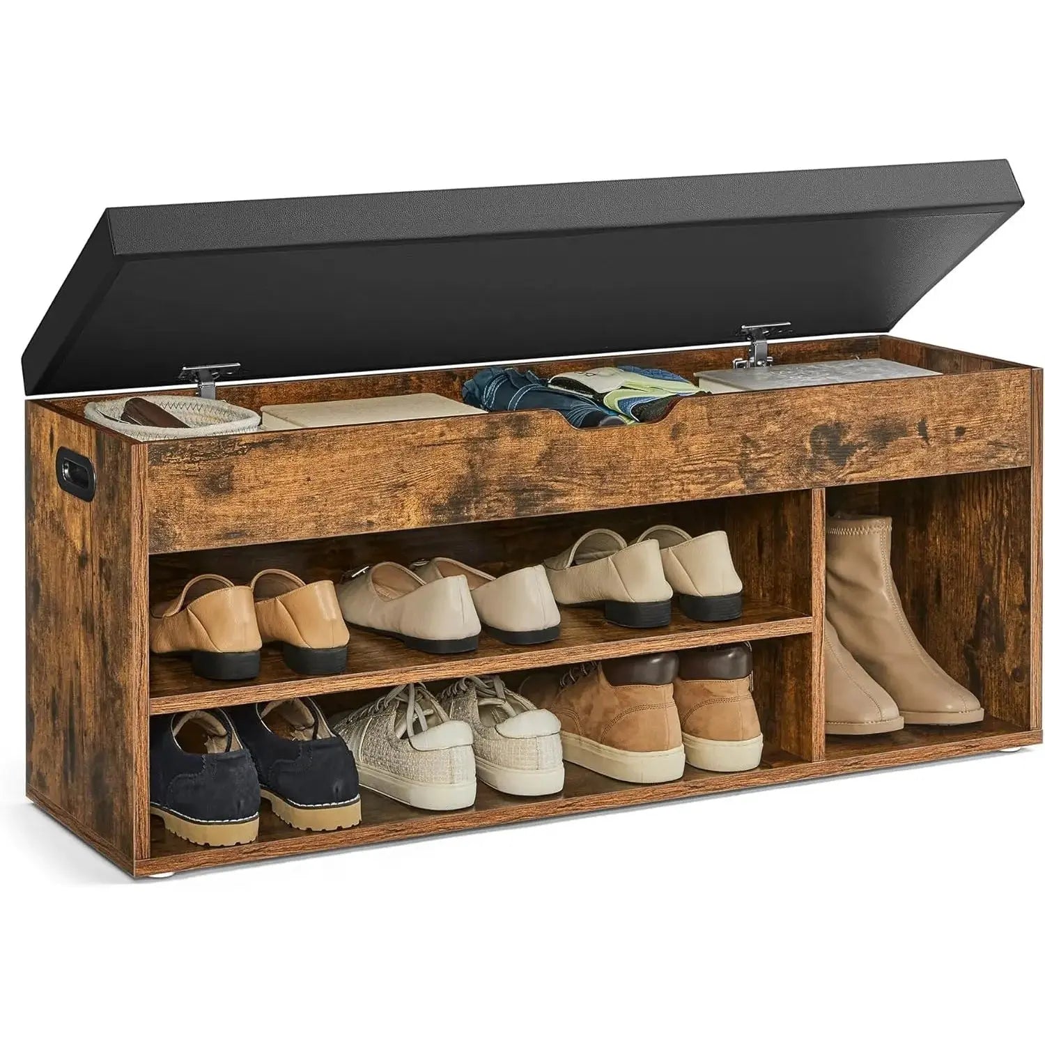 Schuhbank Sitzbank Stauraum gepolstert Vintagebraun von Songmics
