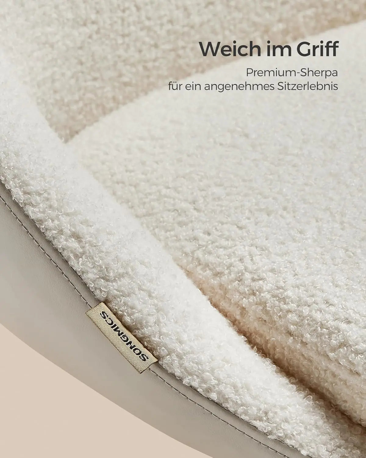 Schreibtischstuhl Sherpa höhenverstellbar cappuccinobeige-wolkenweiss von Songmics