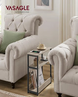 Beistelltisch mit Ladefunktion Greige-Schwarz von Songmics