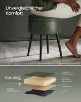 Sitzhocker mit Stauraum Kunstleder Waldgrün von Songmics