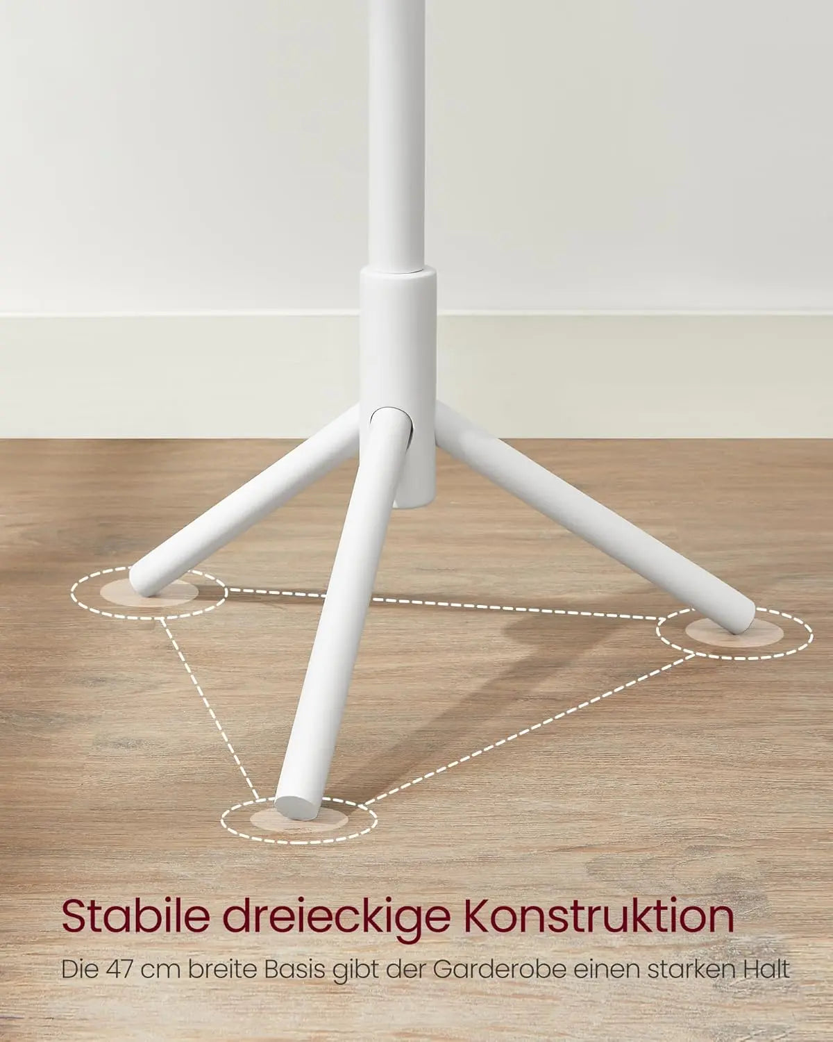 Garderobenständer Massivholz Baumform Verstellbar Weiss von Songmics