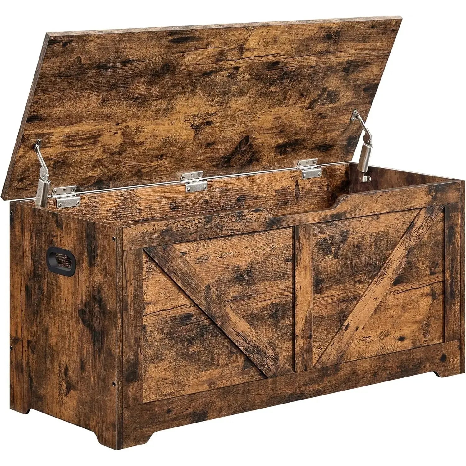 Sitzbank Sitztruhe Stauraum Sicherheitsscharniere Vintagebraun von Songmics