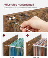 Aktenschrank mit Rollen, 2 Schubladen, Schwarz von Songmics