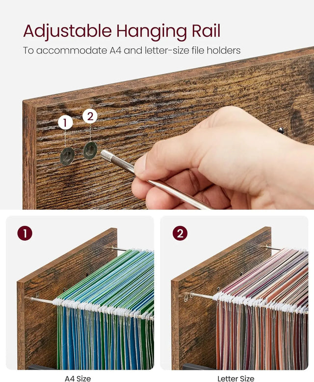 Aktenschrank mit Rollen, 2 Schubladen, Schwarz von Songmics