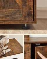 Kratzbaum 2-in-1 mit Katzenklo-Schrank vintagebraun von Songmics