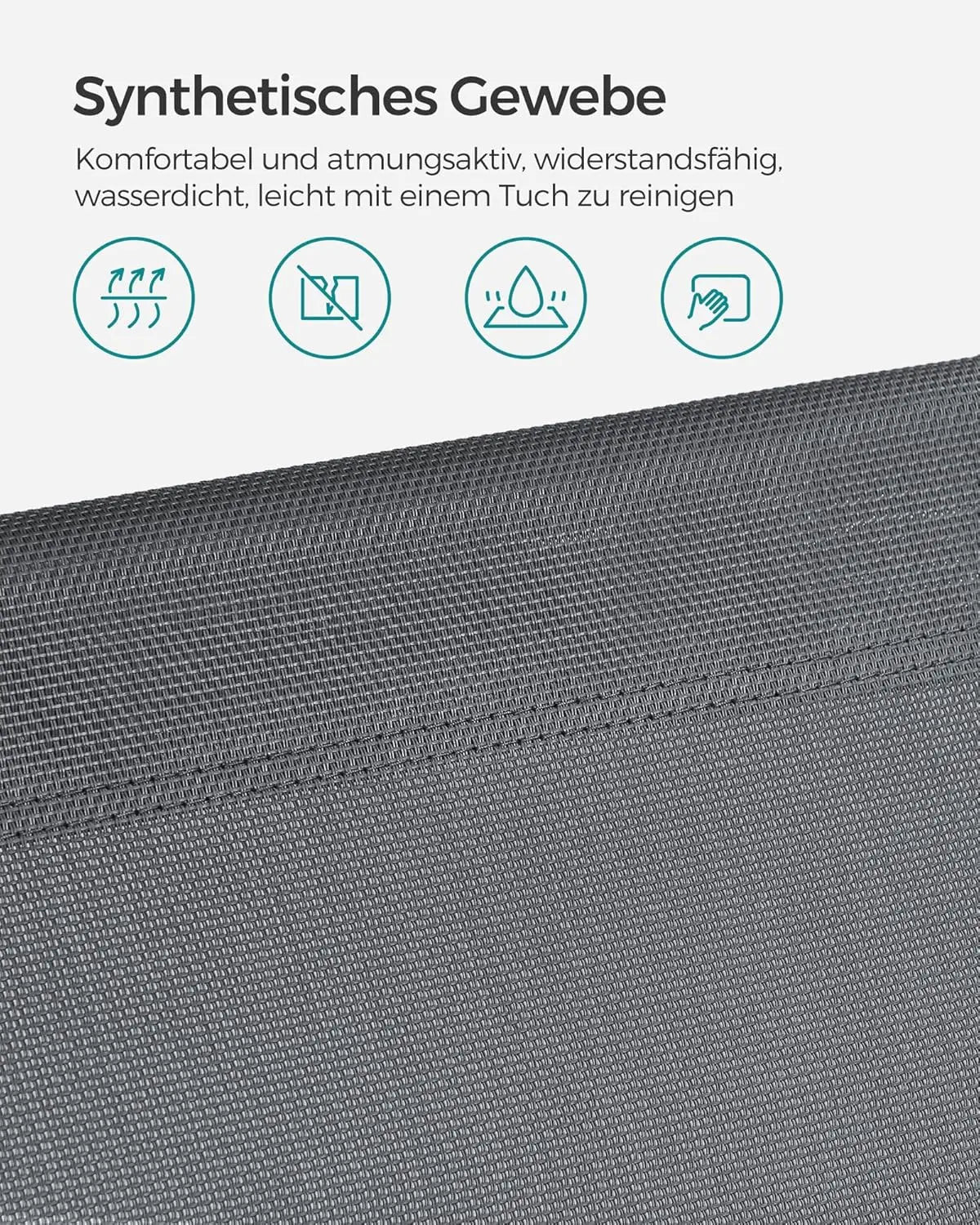 Sonnenliege klappbar 150kg dunkelgrau Stahl von Songmics