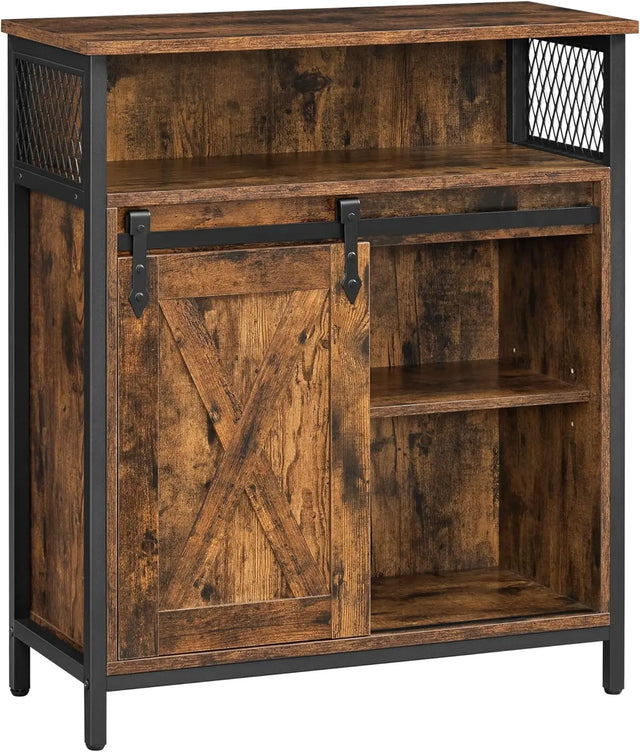 Sideboard mit Schiebetür rustikales Braun von Songmics