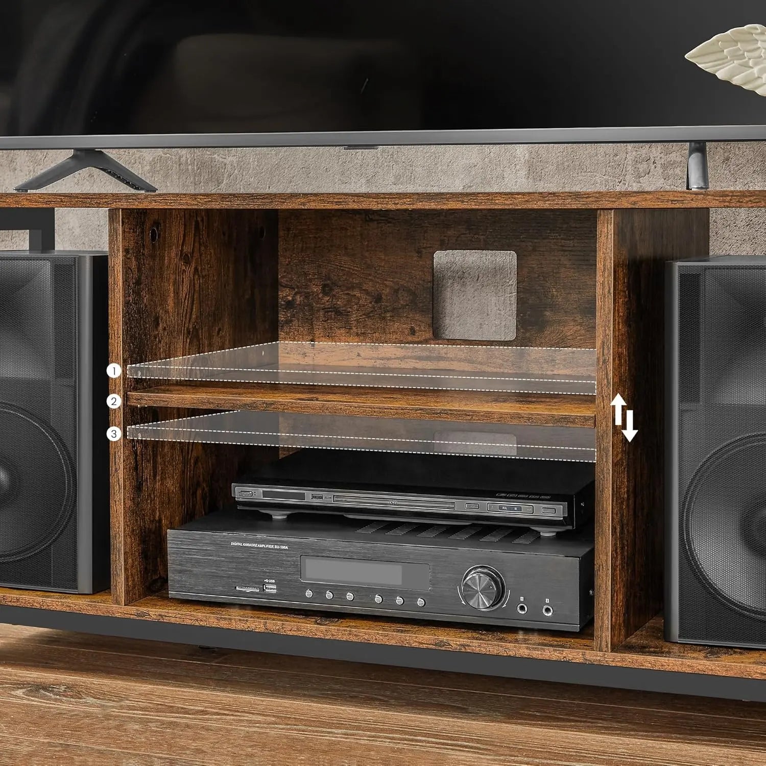 TV-Schrank Industrie-Design vintagebraun Holz von Songmics