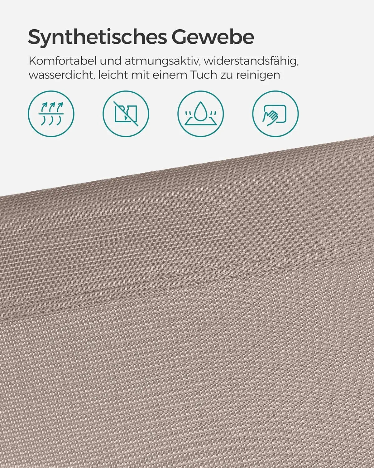Sonnenliege klappbar 150kg taupe Stahl von Songmics