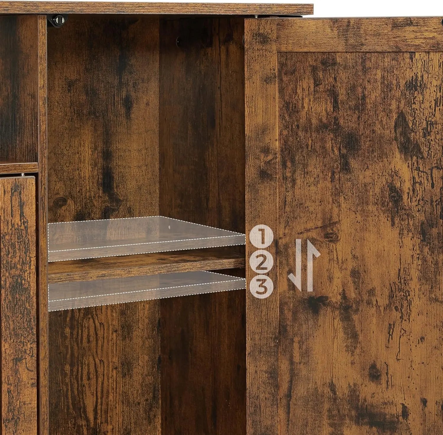 Sideboard Industrial 3-türig Rustikal Holz von Songmics