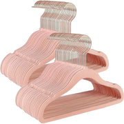 Kinderkleiderbügel Samt 50er Set pastellrosa von Songmics