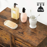 Badezimmerschrank mit Schubladen und Tür vintagebraun von Songmics