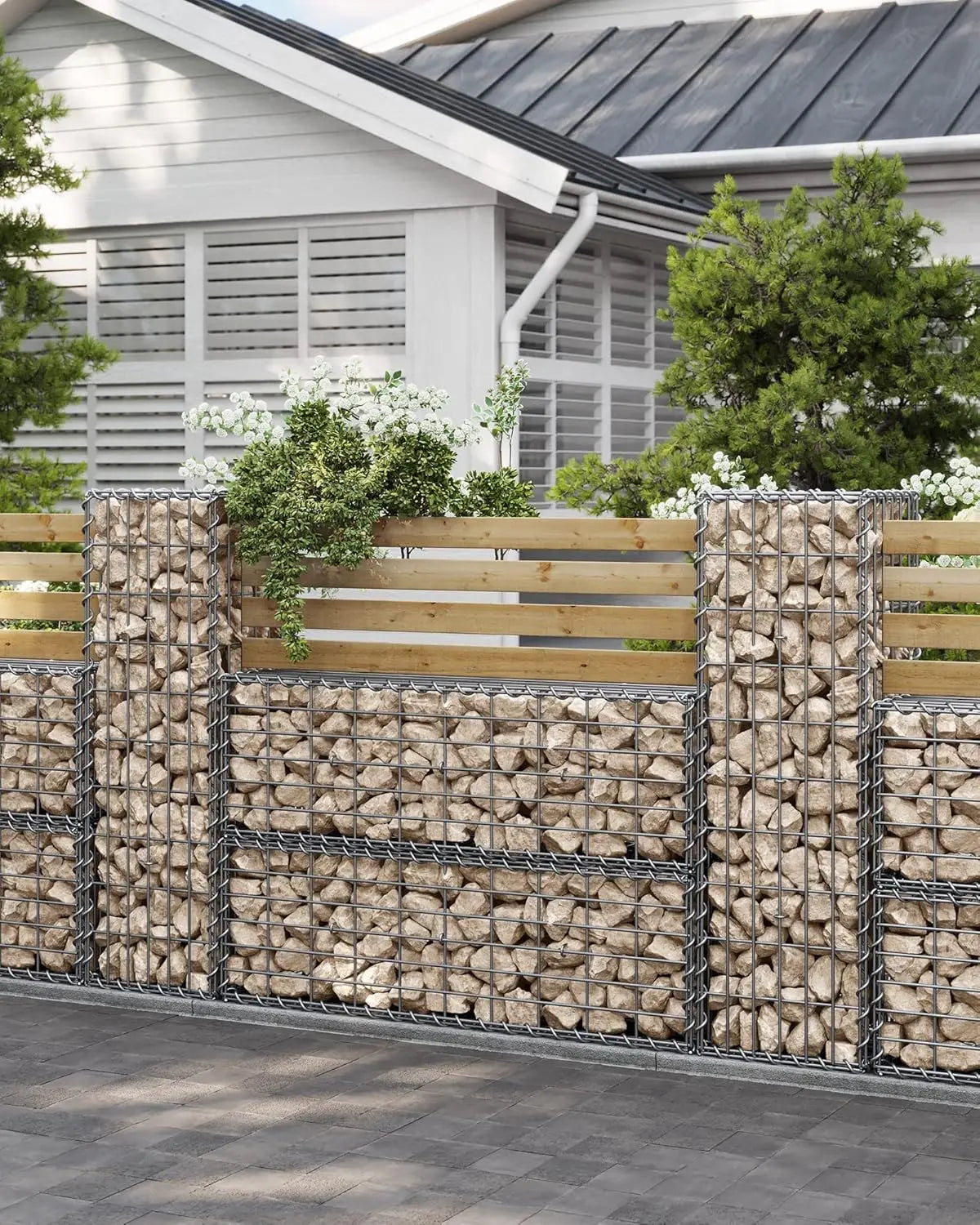 Gabionenkorb verzinkt 100x30x30cm silber Metall von Songmics