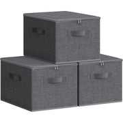 Aufbewahrungsbox faltbar mit Griffen schiefergrau von Songmics