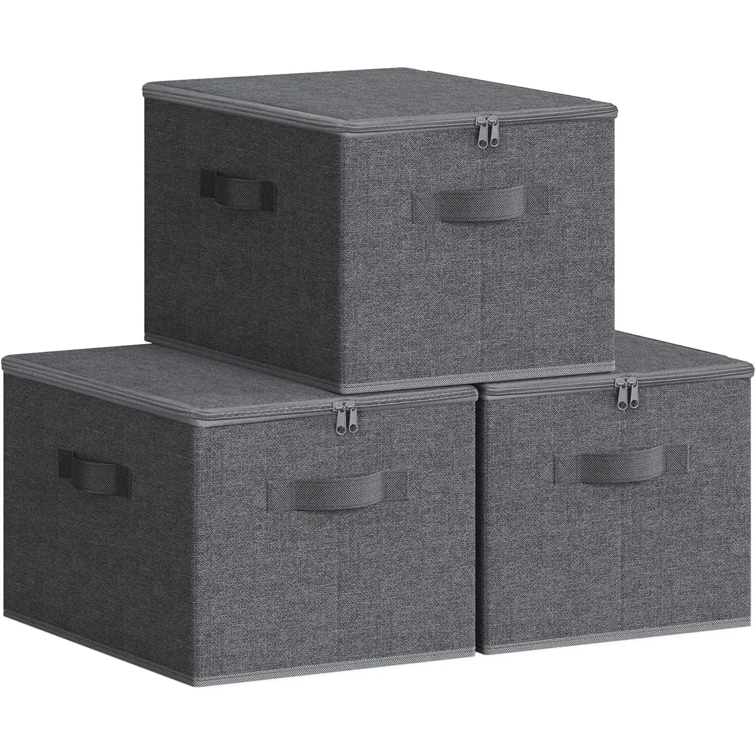 Aufbewahrungsbox faltbar mit Griffen schiefergrau von Songmics