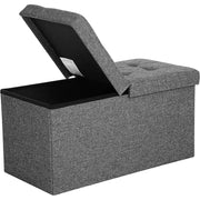 Sitzbank Aufbewahrungsbox klappbar 300kg Schiefergrau von Songmics