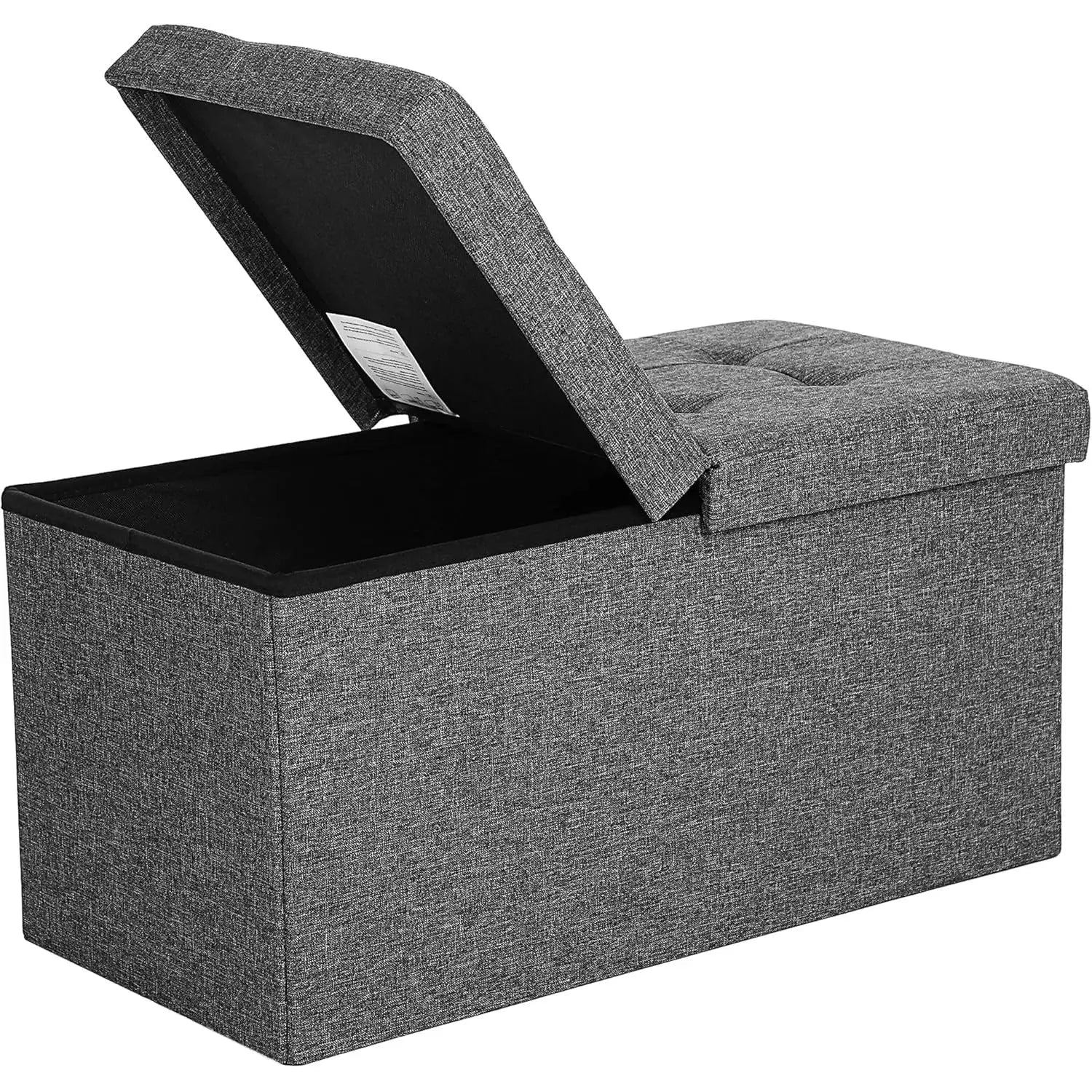 Sitzbank Aufbewahrungsbox klappbar 300kg Schiefergrau von Songmics