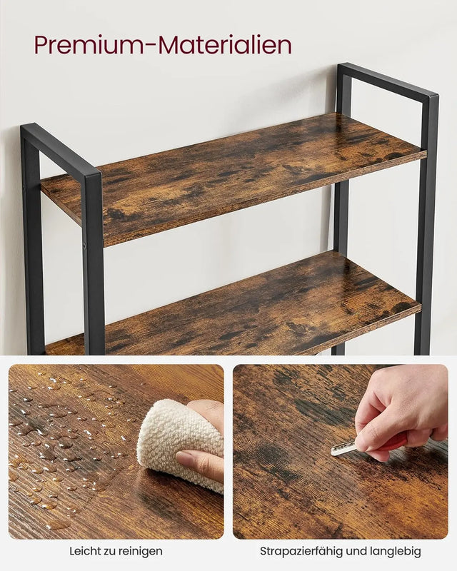 Regal mit 5 Ebenen Vintagebraun, 30x66x153 cm von Songmics