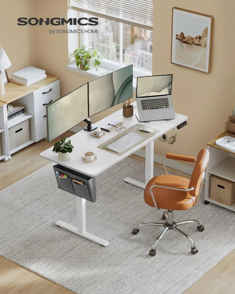 Schreibtisch elektrisch höhenverstellbar Büro wolkenweiss von Songmics