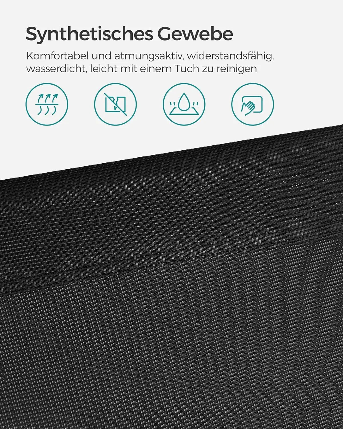 Sonnenliege klappbar 150kg schwarz Stahl von Songmics