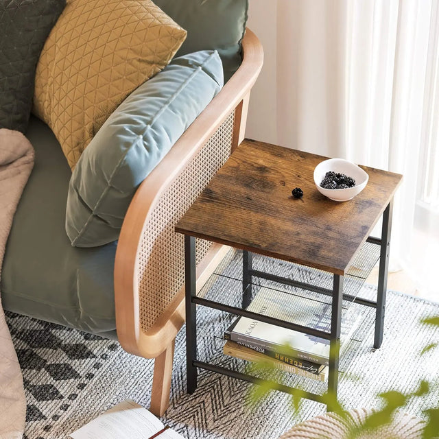 Beistelltisch Industrie-Design Verstellbar Vintagebraun-Schwarz von Songmics