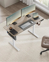 Schreibtisch elektrisch höhenverstellbar mit Memory Weiss von Songmics