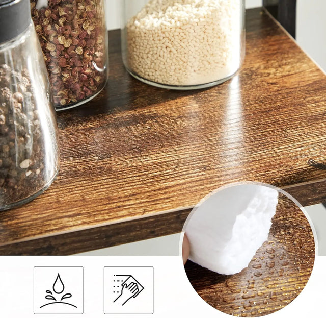 Gewürzregal Bambus 2 Ebenen Vintagebraun-Schwarz von Songmics