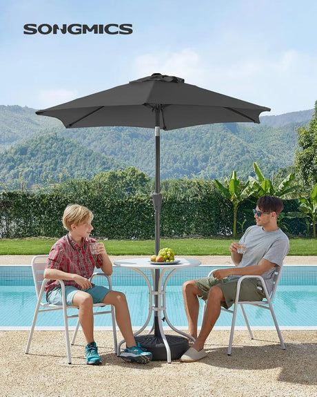 Sonnenschirm 200cm UPF50+ grau von Songmics